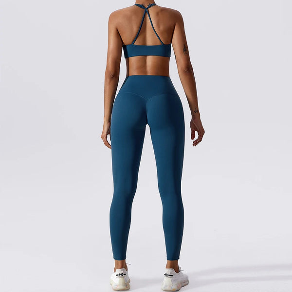 Sexy Gym Yoga Suit Creased Sports Set