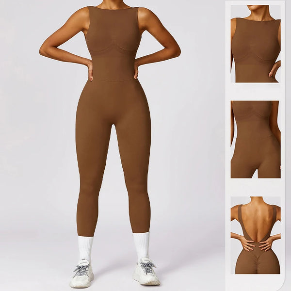 Seamless Backless One-piece Suit