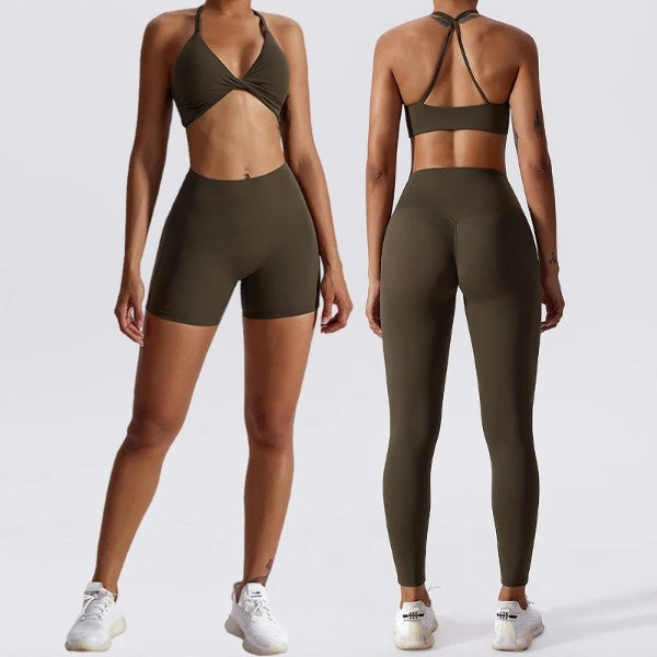 Sexy Gym Yoga Suit Creased Sports Set